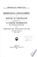 Ordenanzas y resoluciones sancionadas por el Concejo deliberante de la ciudad de Buenos Aires en el periodo de sesiones de ...