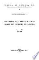 Orientaciones bibliográficas sobre San Ignacio de Loyola: 1977-1989