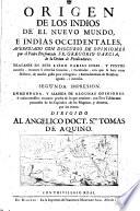 Origen de los indios de el nuevo mundo, e Indias Occidentales