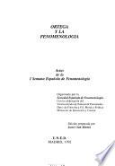 Ortega y la fenomenologia