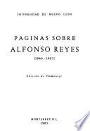 Páginas sobre Alfonso Reyes: (1946-1957)