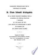 Panegirico pronunciado por el individuo de número Dr. Efraín Schacht Aristeguieta en la sesión solemne celebrada por la Academia de Ciencias Políticas y Sociales el 2 de mayo de 1972 con motivo de desvelizarse el busto en marmol del Dr. Simón Planas Suárez