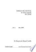 Papeles del festival de música española de Cádiz
