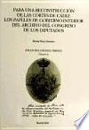 Para una reconstrucción de las Cortes de Cádiz