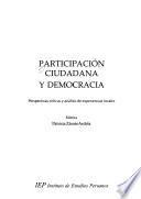 Participación ciudadana y democracia