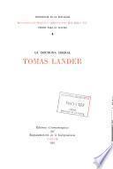 Pensamiento político venezolano del siglo XIX;: Tomś Lander; la doctrina liberal