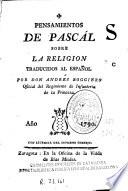Pensamientos de Pascál sobre la religion