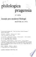 Philologica Pragensia