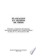 Planeación en tiempos de crisis