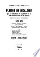 Pleitos de hidalguía que se conservan en el Archivo de la Real Chancillería de Valladolid