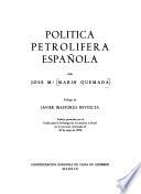 Política petrolífera española