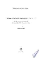 Popolo e potere nel mondo antico