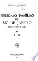 Primeiras famílias do Rio de Janeiro: F-M