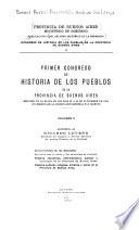 Primer congreso de historia de los pueblos de la provincia de Buenos Aires