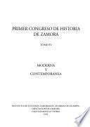 Primer Congreso de Historia de Zamora: Moderna y contemporanea