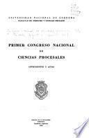 Primer Congreso nacional de ciencias procesales, antecedentes y actas