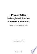 Primer Taller Subregional Andino Camino a Beijing