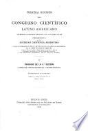 Primera reunión del Congresso científico latino americano