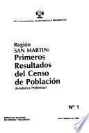 Primeros resultados del censo de población: Región San Martin