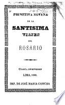 Primitiva Novena de la Santísima Virjen del Rosario. Cuarta reimpresion