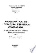 Problemática de literatura española comparada
