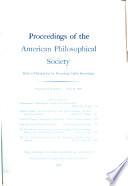 Proceedings, American Philosophical Society (vol. 122, No. 2, 1978)