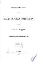 Proceedings of the Board of Public Instruction of the City of Albany
