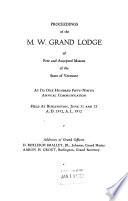Proceedings of the M.W. Grand Lodge of Free and Accepted Masons of the State of Vermont