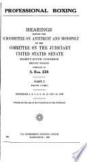 Professional Boxing: Pursuant to S. Res. 238, Frank Carbo, December 5, 6, 7, 8, 9, 12, 13, and 14, 1960