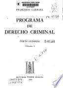 Programa de derecho criminal
