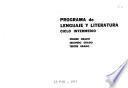 Programa de lenguaje y literatura, ciclo intermedio