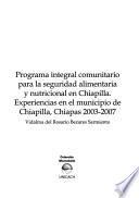 Programa integral comunitario para la seguridad alimentaria y nutricional en Chiapilla