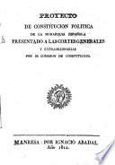 Proyecto de Constitución política de la Monarquía española