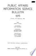 Public Affairs Information Service Bulletin