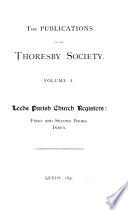 Publications of the Thoresby Society