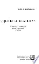 Qué es literatura?