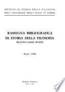 Rassegna bibliografica di storia della filosofia