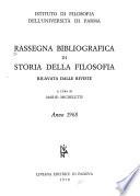 Rassegna bibliografica di storia della filosofia