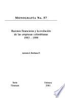 Razones financieras y la evolución de las empresas colombianas, 1993-1999