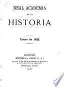Real Academia de la Historia, enero de 1922