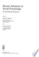 Recent Advances in Social Psychology