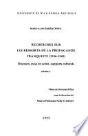 Recherches sur les ressorts de la propagande franquiste (1936-1945)