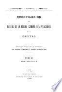 Recopilación de fallos de la excma. Cámara de apelaciones de la capital