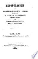 Recopilación de leyes, decretos, reglamentos y circulares expedidas en el estado de Michoacán