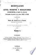 Recopilacion de leyes, decretos y resoluciones