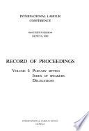 Record of Proceedings - International Labor Conference