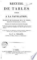 Recueil de tables utiles à la navigation...