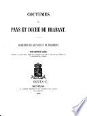 Recueil des anciennes coutumes de la Belgique