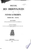 Recueil des ordonnances des Pays-Bas autrichiens