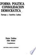 Reforma política y consolidación democrática